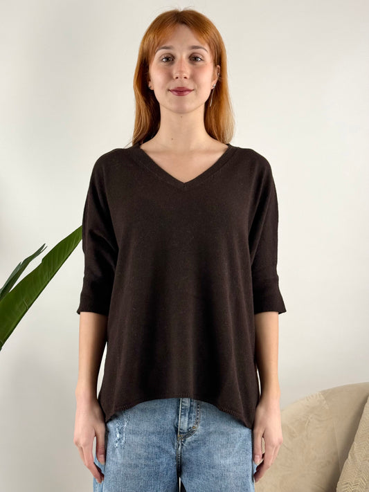 DEVA - MAGLIA KIMONO SCOLLO PUNTA