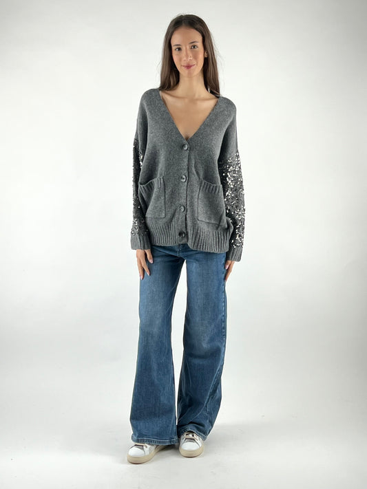 DEVA COUTURE PARIS - CARDIGAN MANICHE PAILLETTES