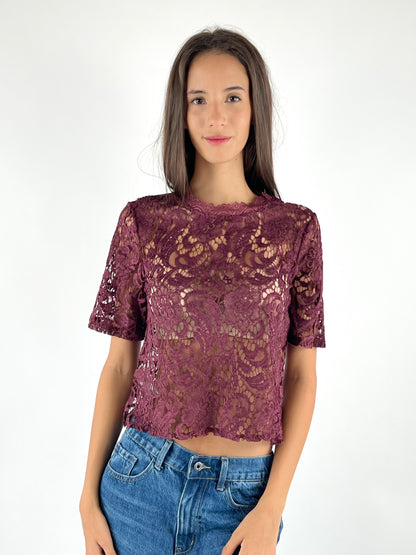 SUSY MIX - MAGLIA IN PIZZO/BOTTONI