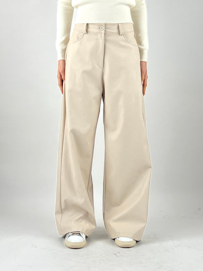 TENSIONE IN - PANTALONE ECOPELLE PALAZZO