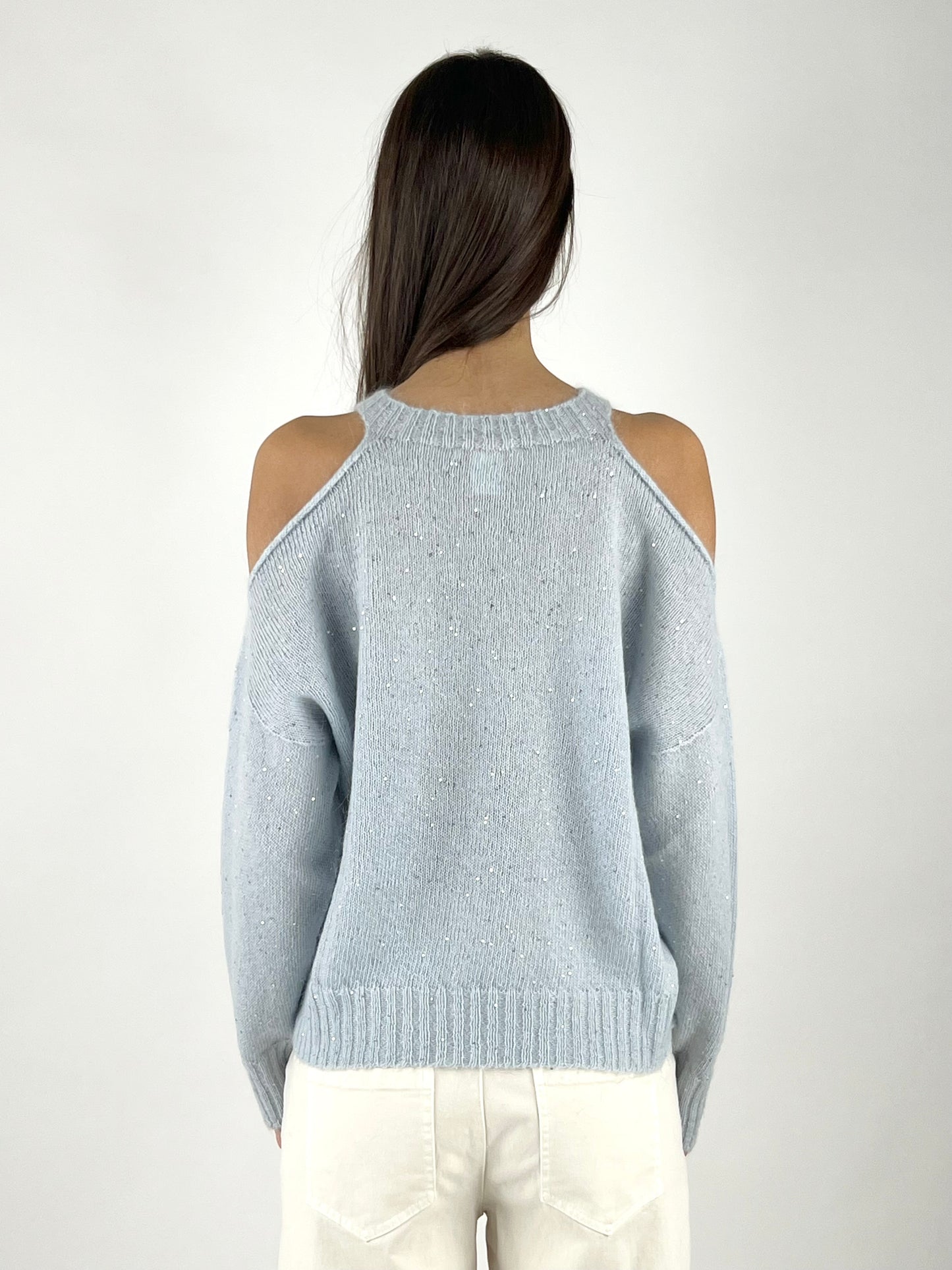 KONTATTO - MAGLIA CUT OUT MICRO PAILLETTES