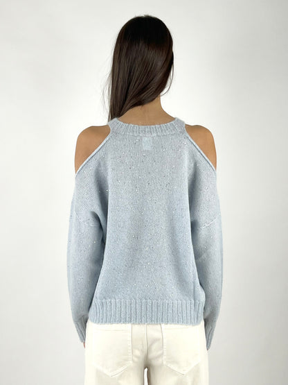 KONTATTO - MAGLIA CUT OUT MICRO PAILLETTES