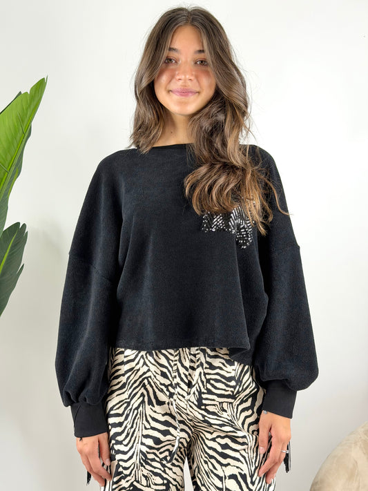 SUSY MIX - FELPA PAILLETTES FRANGE