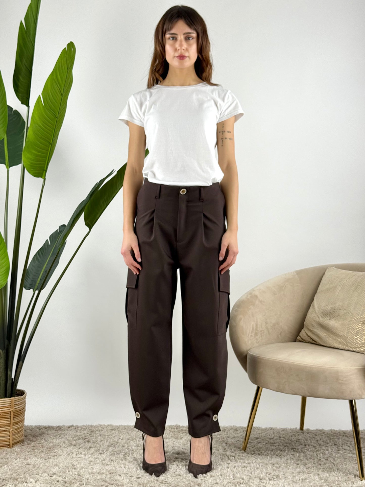 SUSY MIX - PANTALONE CARGO BOTTONI
