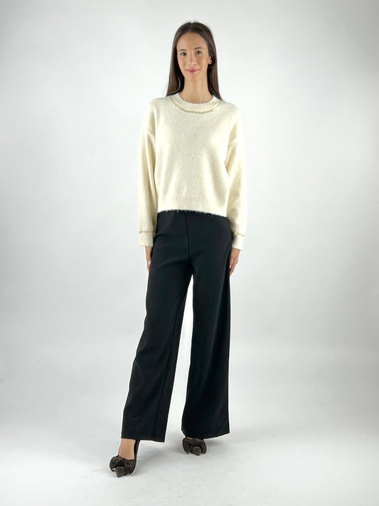 DEVA COUTURE PARIS - PANTALONE PALAZZO SCUBA