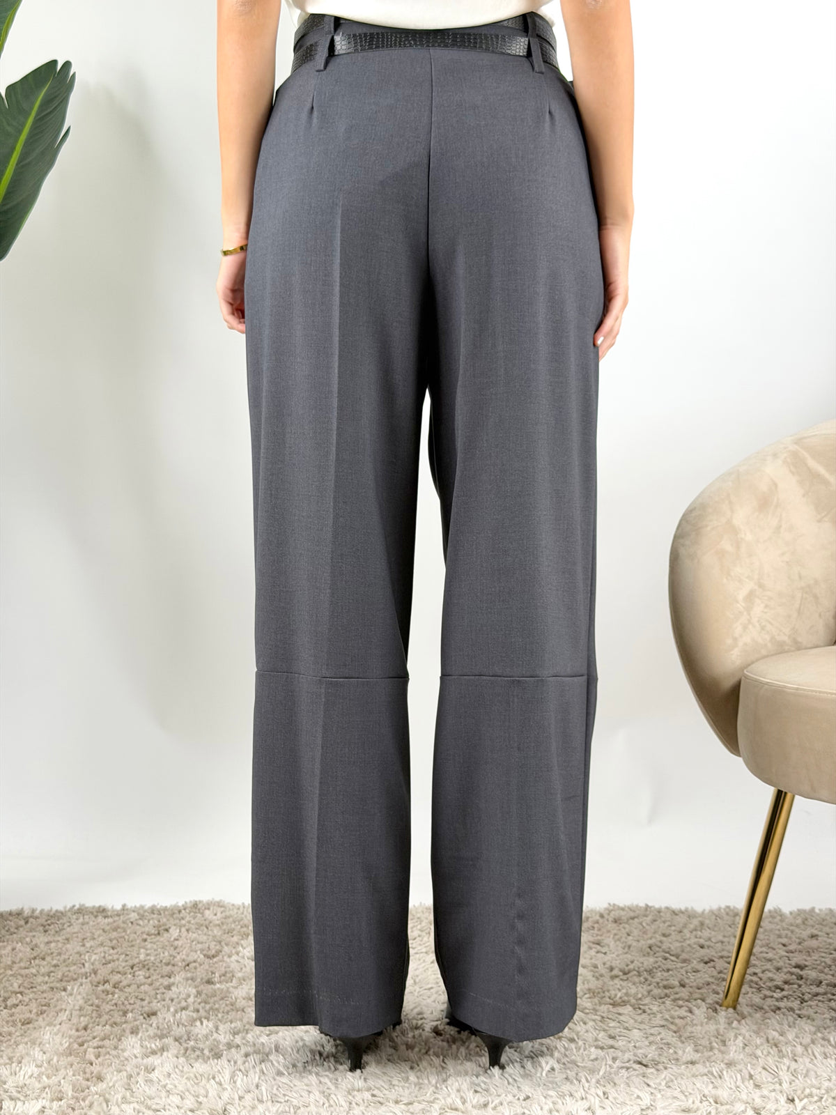 HAVEONE - PANTALONE PIA PALAZZO DOPPIO PASSANTE