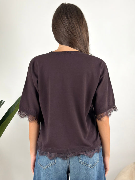 KONTATTO - MAGLIA GIROCOLLO PIZZO
