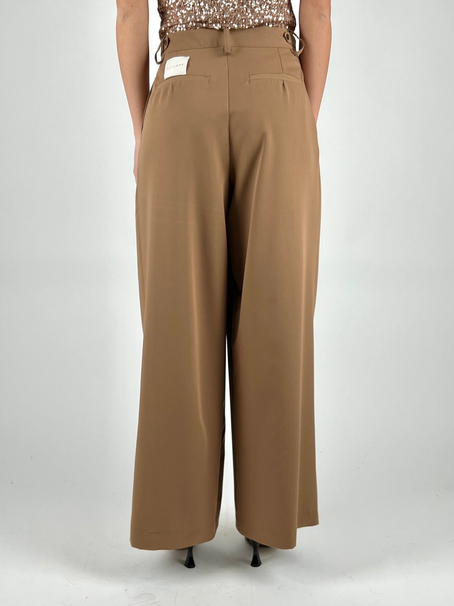 HAVEONE - PANTALONE PALAZZO PIEGA