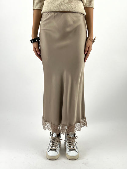 VICOLO - GONNA RASO BORDO PIZZO