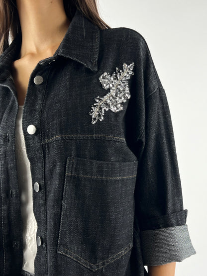 DEVA - GIACCA DENIM STRASS