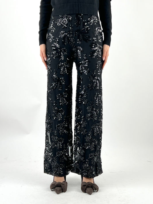 SUSY MIX - PANTALONE PAILLETTES E RICAMI