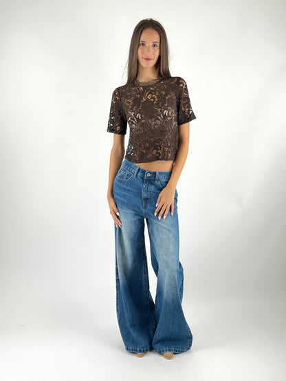 SUSY MIX - MAGLIA IN PIZZO/BOTTONI