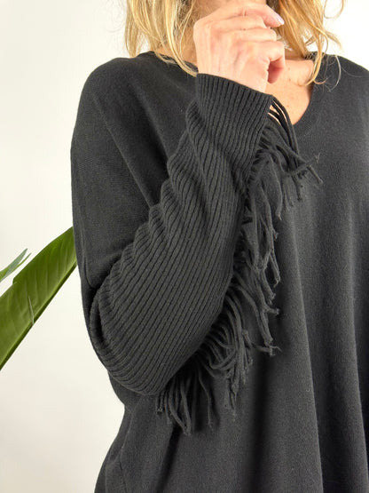 KONTATTO - MAGLIA SCOLLO V FRANGE