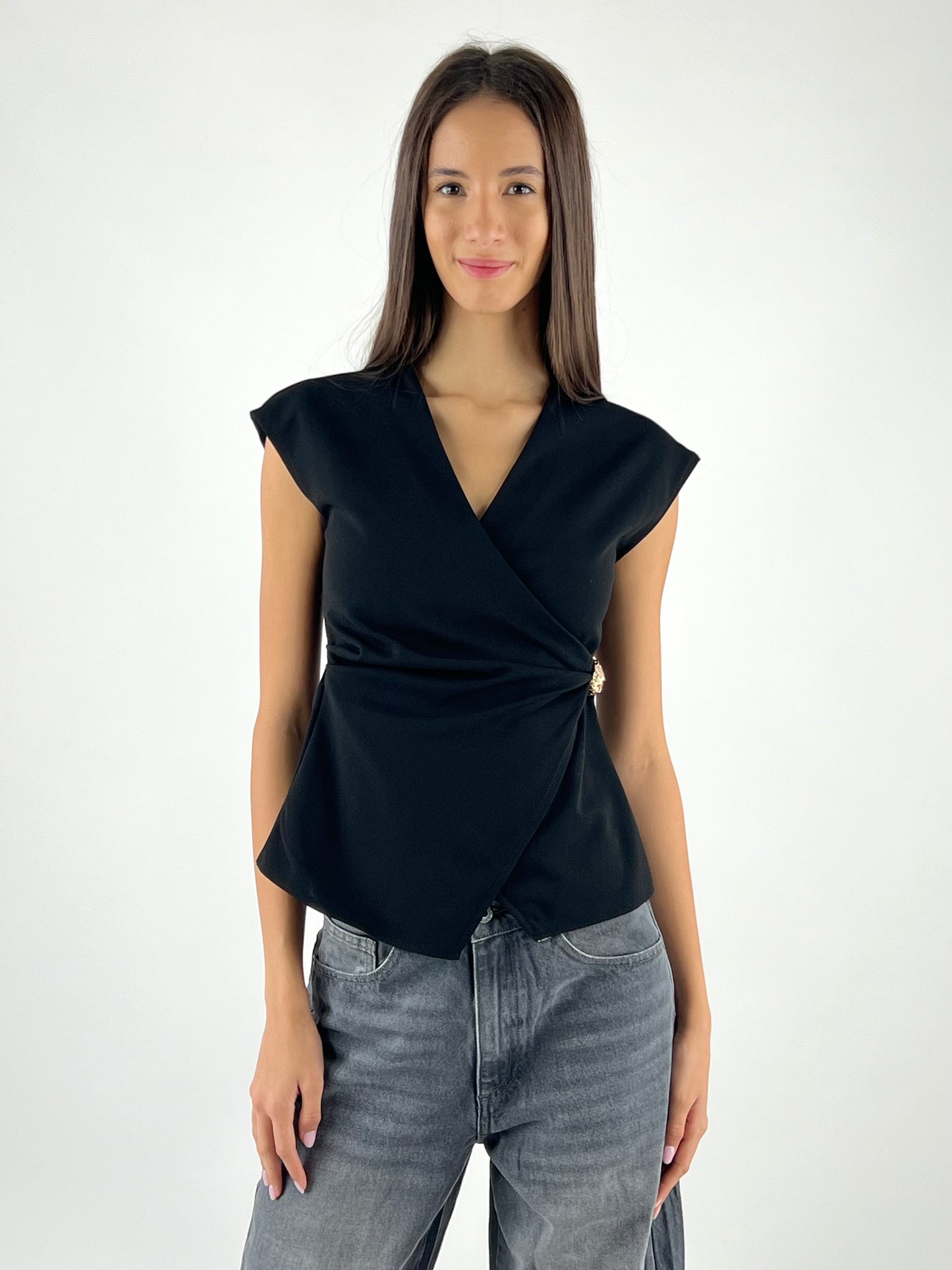 DEVA - TOP INCROCIO SPILLA