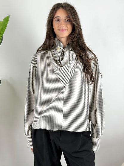 HAVEONE - CAMICIA COLLO ALTO RIGHE