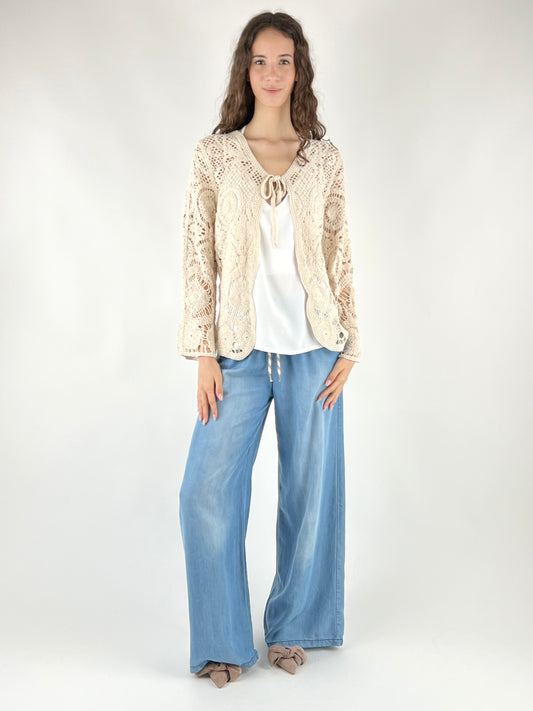 SUSY MIX - CARDIGAN CROCHET LACCIO