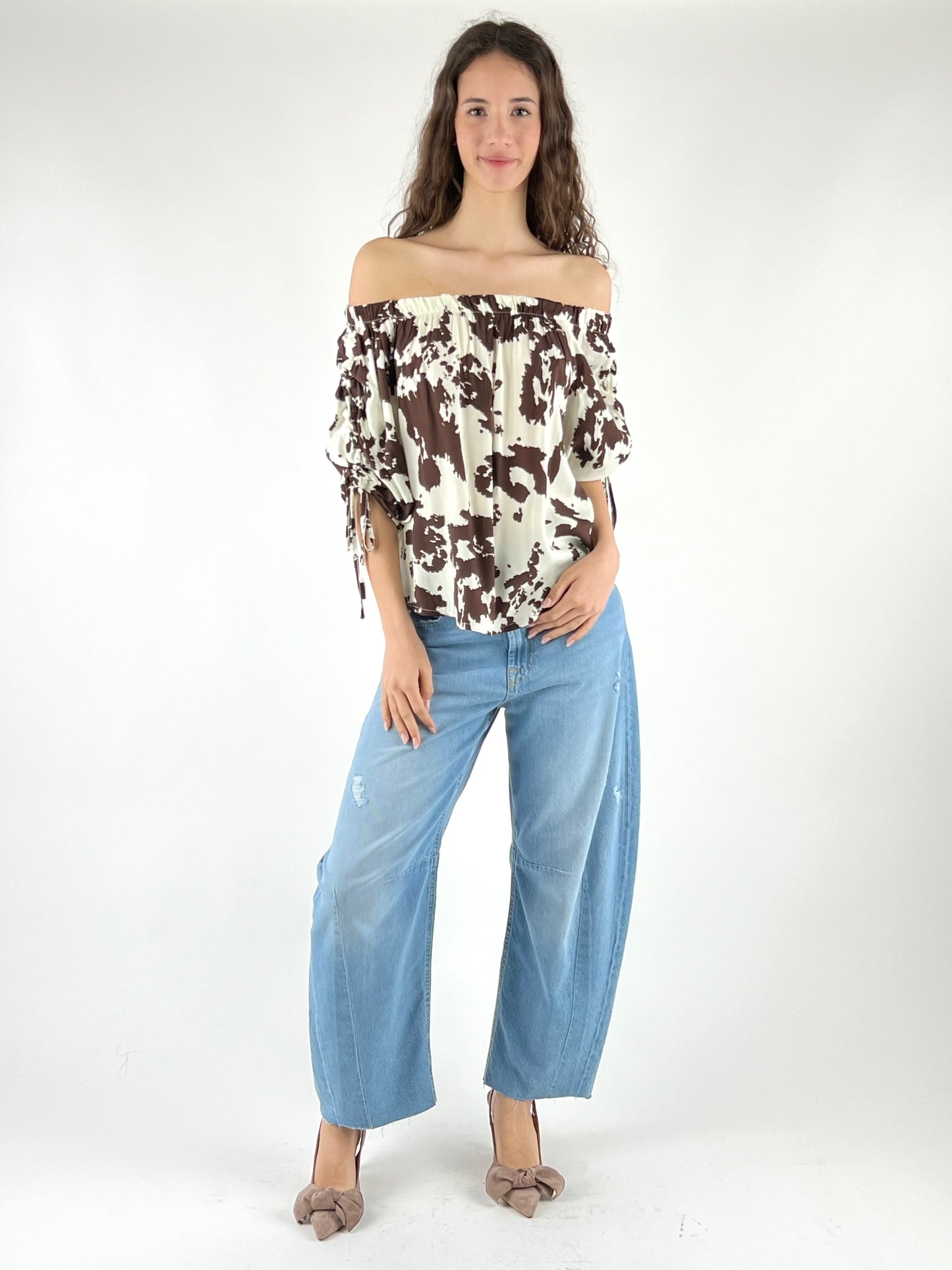DEVA - BLUSA ARRICCIO ANIMALIER