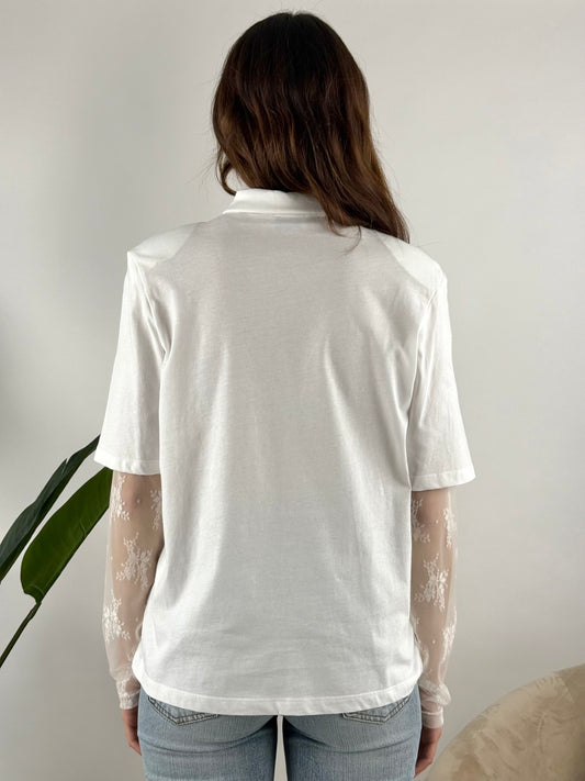 SUSY MIX - POLO CON MANICHE IN PIZZO