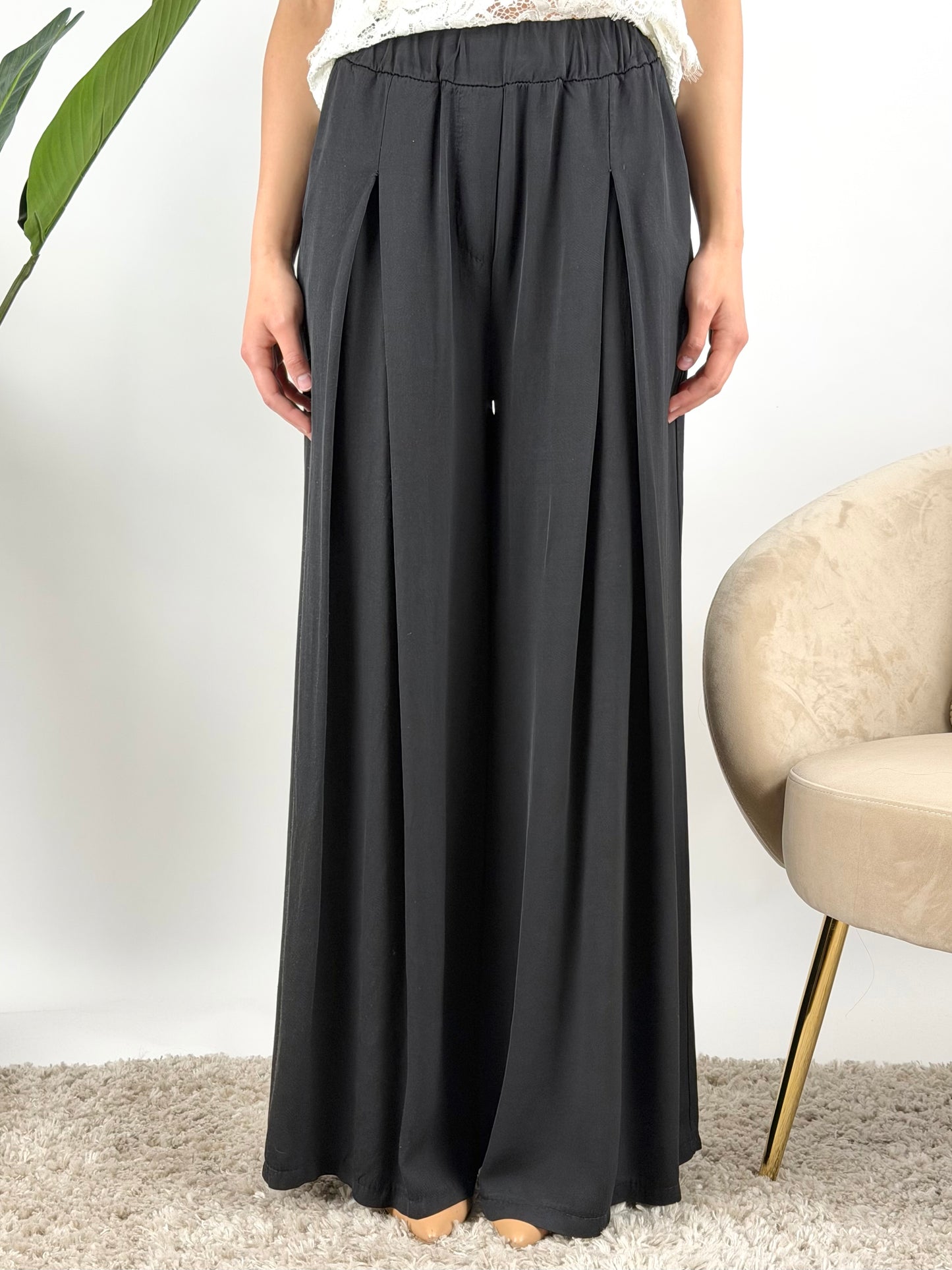 DEVA - PANTALONE PALAZZO DOPPIA PINCES