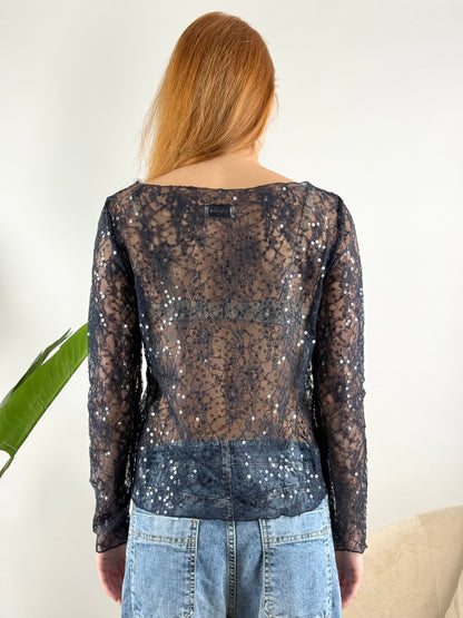 SUSY MIX - MAGLIA PIZZO MACRO PAILLETTES