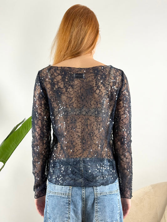 SUSY MIX - MAGLIA PIZZO MACRO PAILLETTES