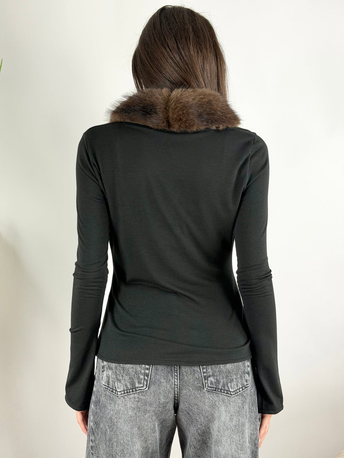 HAVEONE - MAGLIA CARDIGAN PELLICCIA