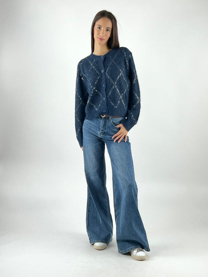 DEVA COUTURE PARIS - CARDIGAN COREANA MICRO PAILLETTES