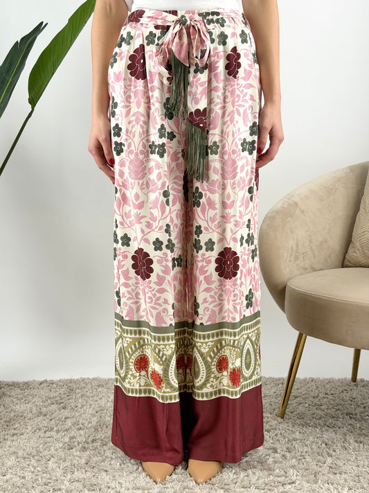 WU'SIDE - PANTALONE PALAZZO FANTASIA
