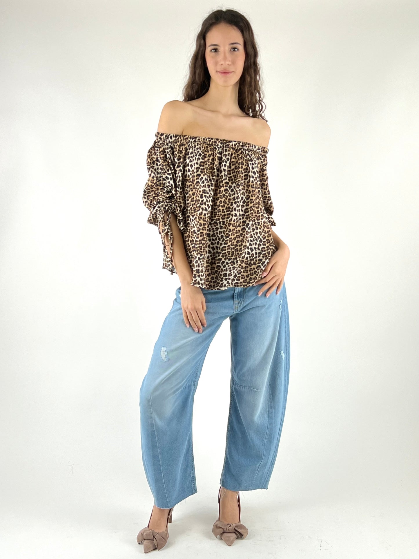 DEVA - BLUSA ARRICCIO ANIMALIER