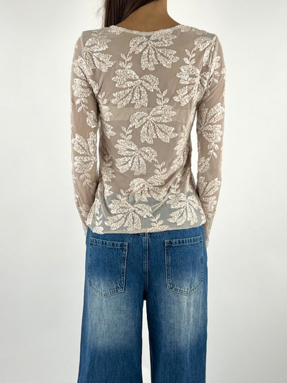 SUSY MIX - MAGLIA PAILLETTES RICAMI M/L