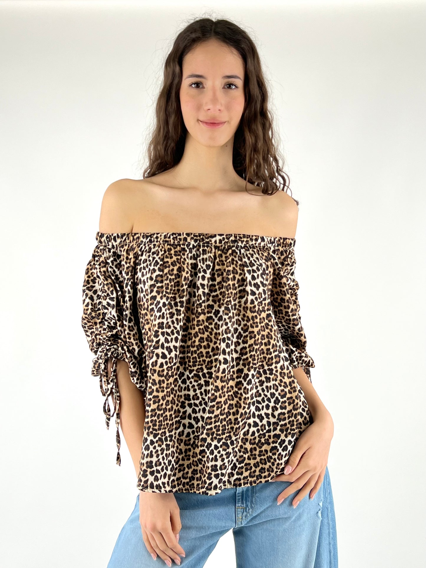DEVA - BLUSA ARRICCIO ANIMALIER