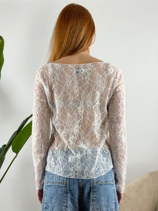 SUSY MIX - MAGLIA PIZZO MACRO PAILLETTES