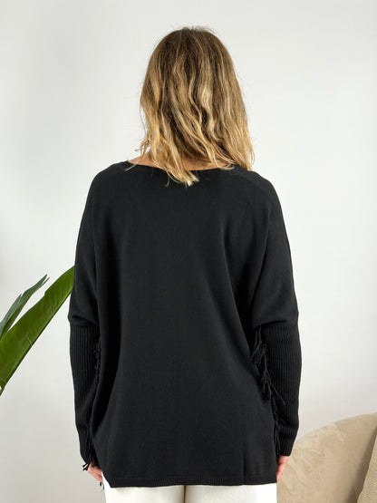 KONTATTO - MAGLIA SCOLLO V FRANGE