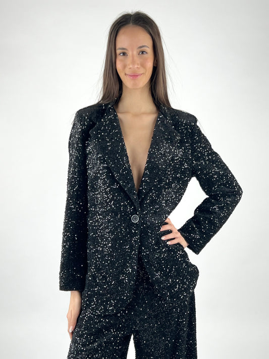 DEVA - GIACCA  CINIGLIA MICRO PAILLETTES