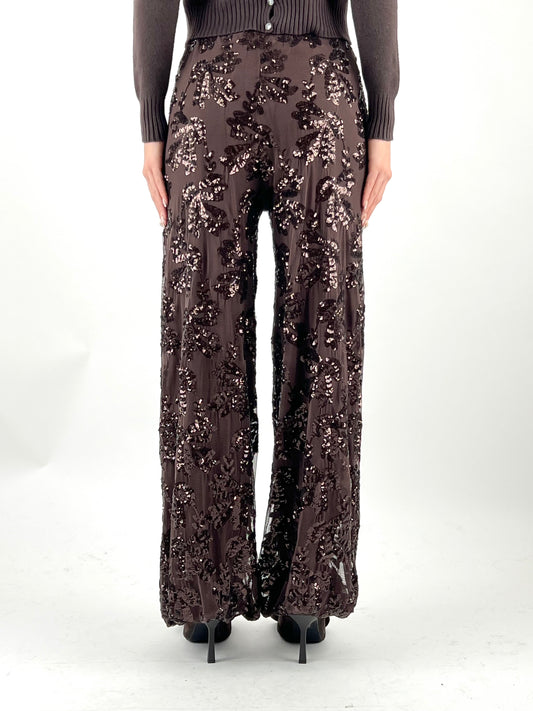 SUSY MIX - PANTALONE PAILLETTES E RICAMI