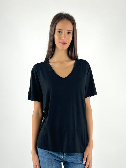 DEVA COUTURE PARIS - T-SHIRT JERSEY SCOLLO PUNTA