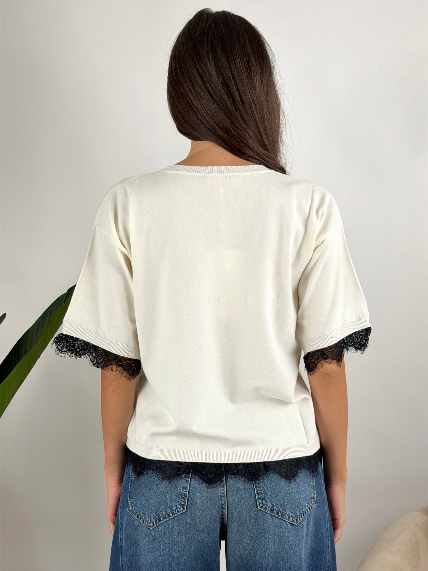 KONTATTO - MAGLIA GIROCOLLO PIZZO