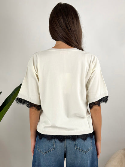KONTATTO - MAGLIA GIROCOLLO PIZZO
