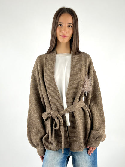 KONTATTO - CARDIGAN LUREX SPILLA