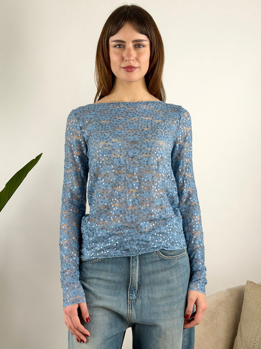 SUSY MIX - MAGLIA PIZZO PAILLETTES