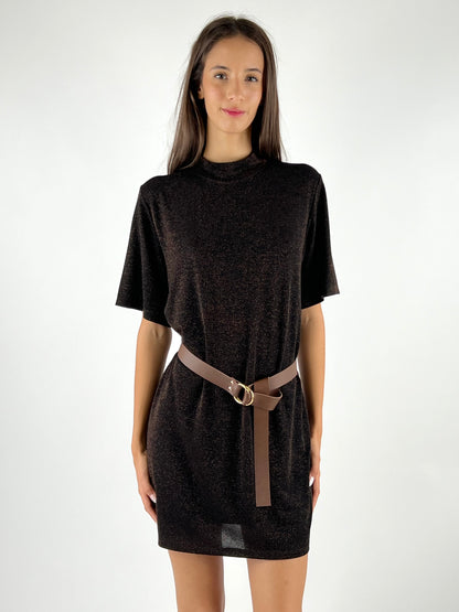 KONTATTO - ABITO LUREX CINTURA