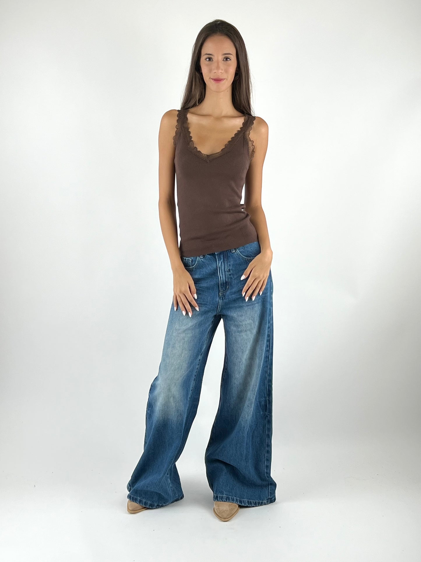 SUSY MIX - CANOTTA IN MAGLIA PIZZO