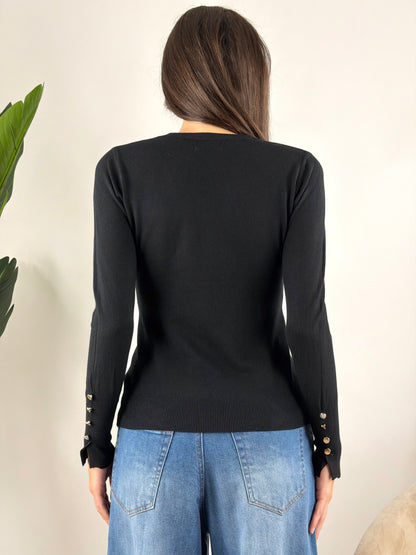 DEVA COUTURE PARIS - MAGLIA GIROCOLLO POLSINI