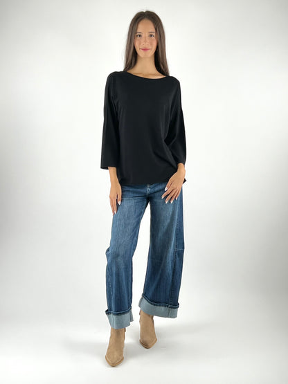 KONTATTO - MAGLIA GIROCOLLO OVER ROTOLINO