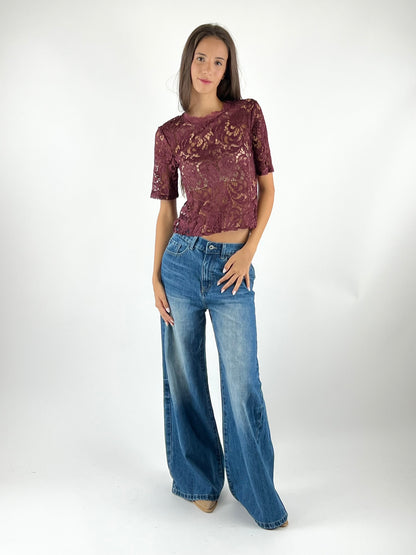 SUSY MIX - MAGLIA IN PIZZO/BOTTONI