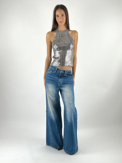 DEVA - TOP TRICOT PAILLETTES