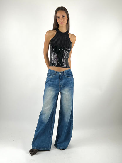 DEVA - TOP TRICOT PAILLETTES