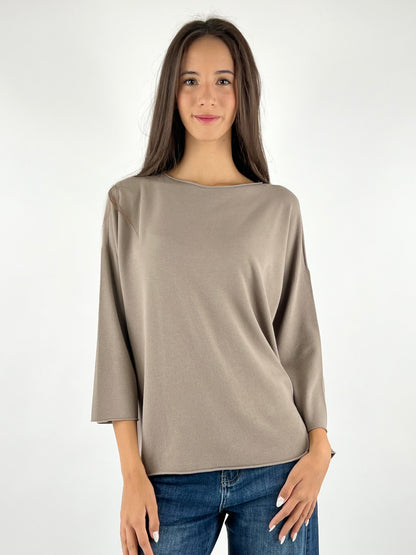 KONTATTO - MAGLIA GIROCOLLO OVER ROTOLINO