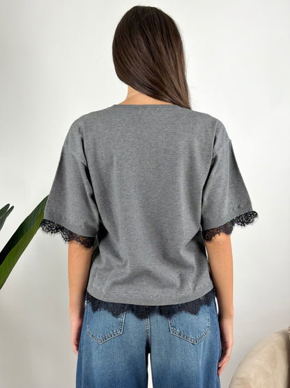 KONTATTO - MAGLIA GIROCOLLO PIZZO
