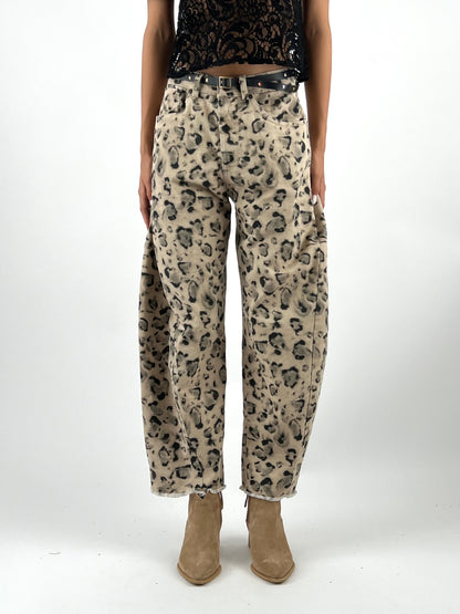 TENSIONE IN - PANTALONE WIDE ANIMALIER